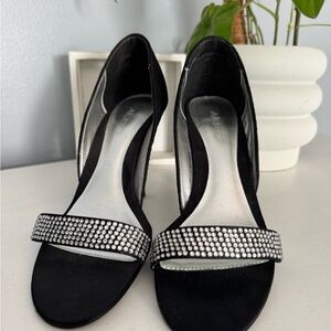 Aldo Black Heels with Silver Accents